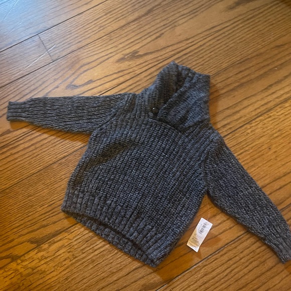 Old Navy NWT Gray Chunky Shawl Collar Sweater 12-18 Mos - Picture 3 of 8